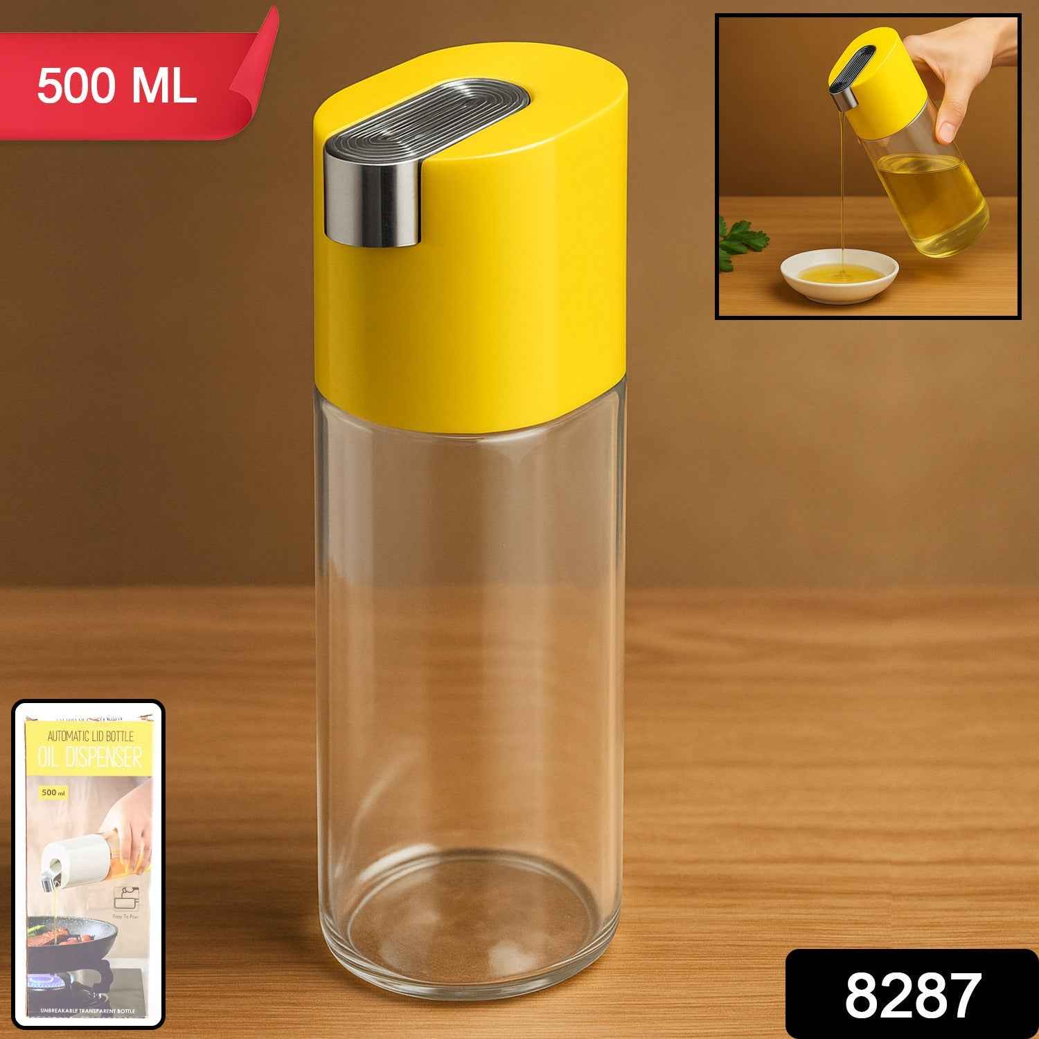Oil Dispenser Bottle 500 ml – One-Touch Leak-Proof Pouring