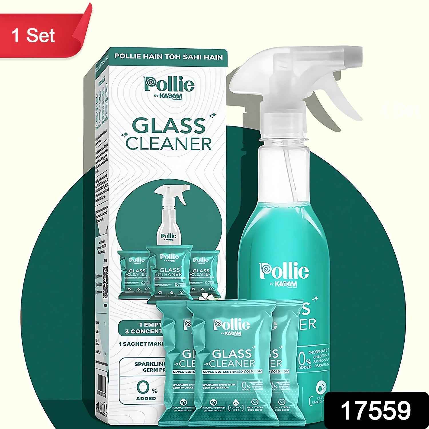 Concentrated Glass Cleaner – Eco-Friendly Refillable Spray Kit