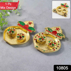 Kalash Shape Kumkum Box – Dual Containers for Pooja Convenience