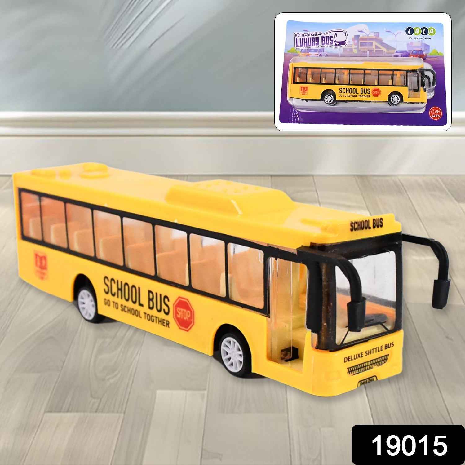 Yellow Mini Bus Toy – Realistic Details & Durable Plastic
