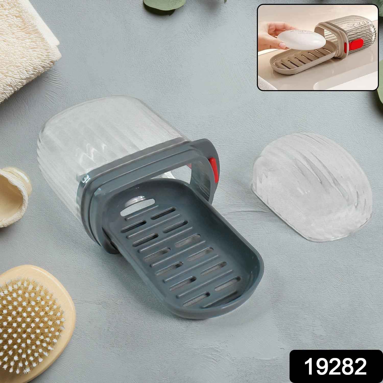 Soap Box Holder – Dust-Proof Lid & Detachable Drain Tray