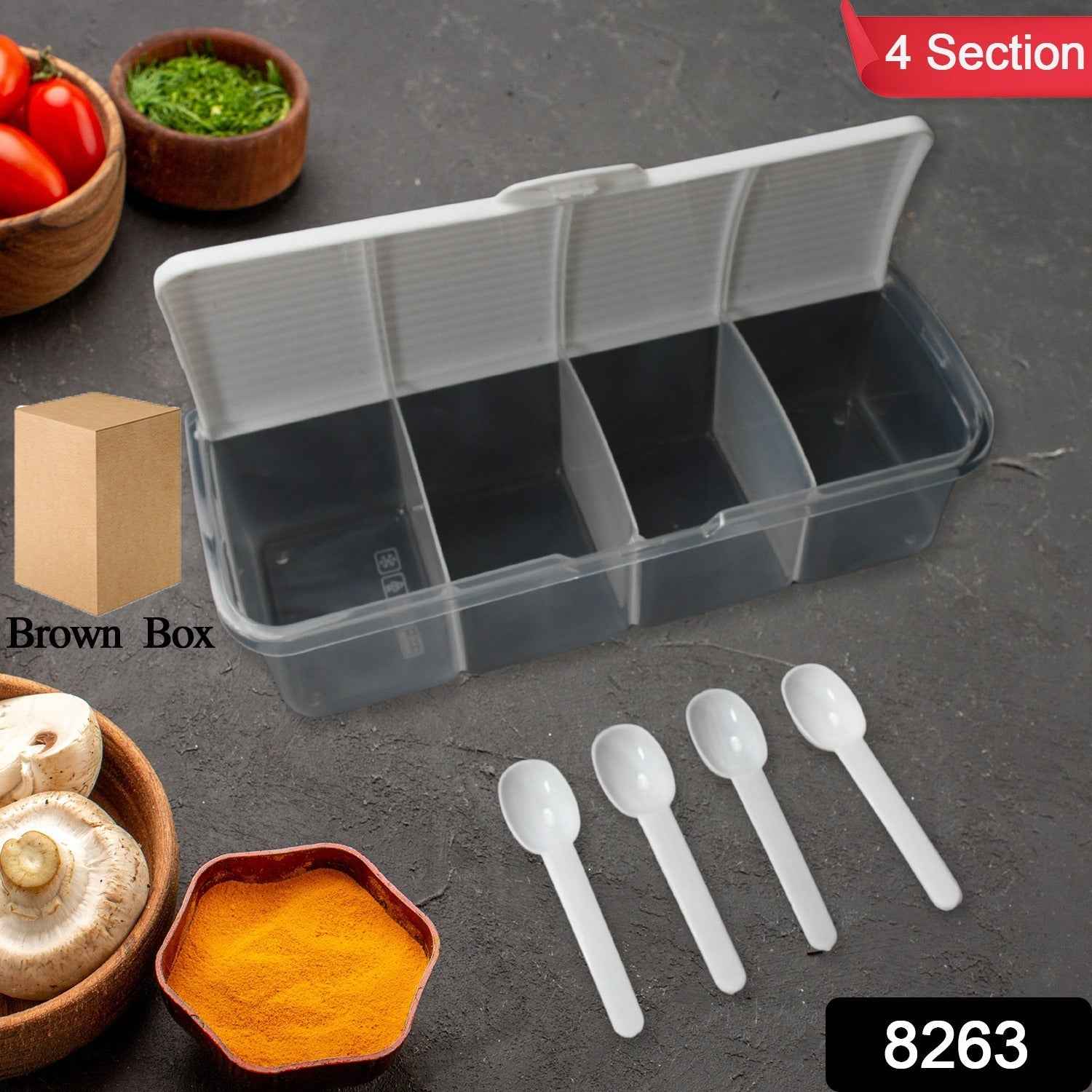 Airtight Masala Box – 4-Section Spice & Pickle Storage | Tidy Table