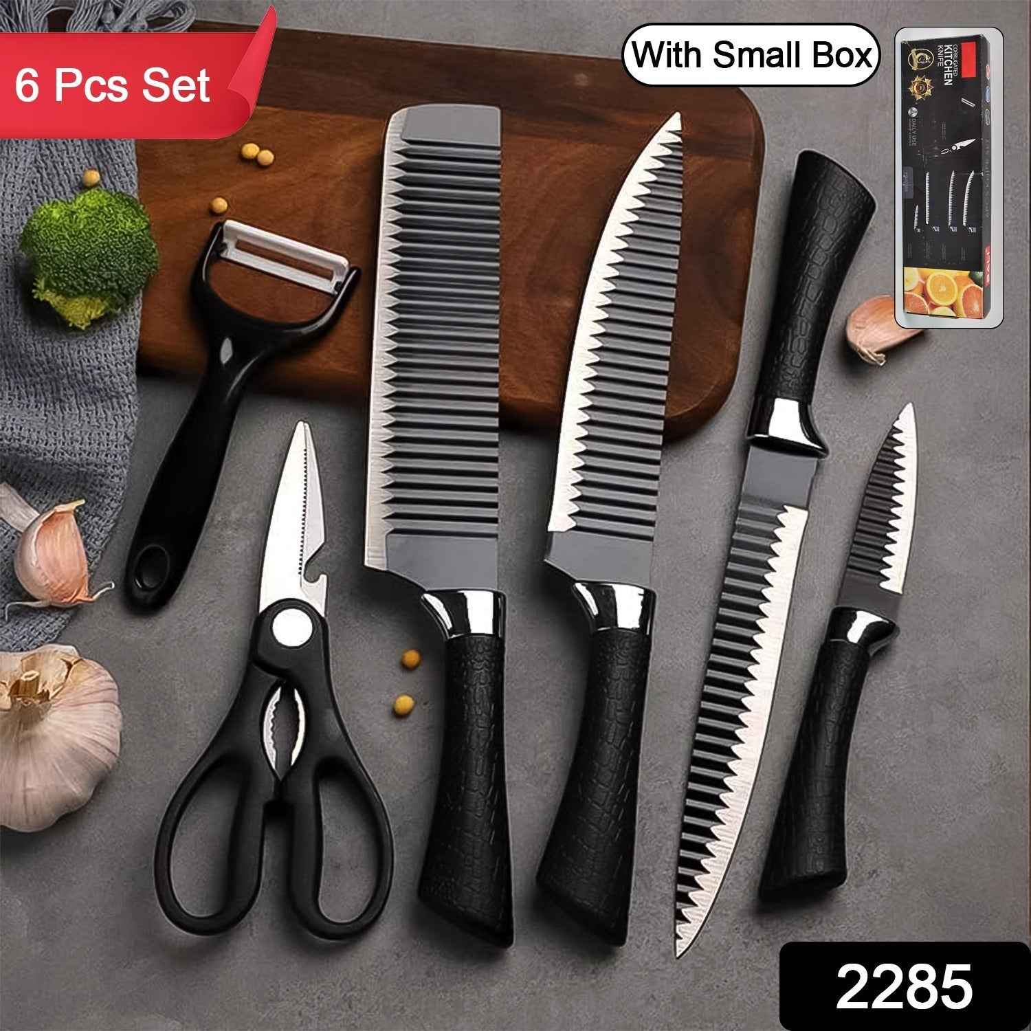 Stainless Steel Knife Set – 6-Piece Kitchen Tools | Quickslice