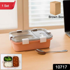 3-Compartment Lunch Box – Leak-Proof Stainless Steel Tiffin