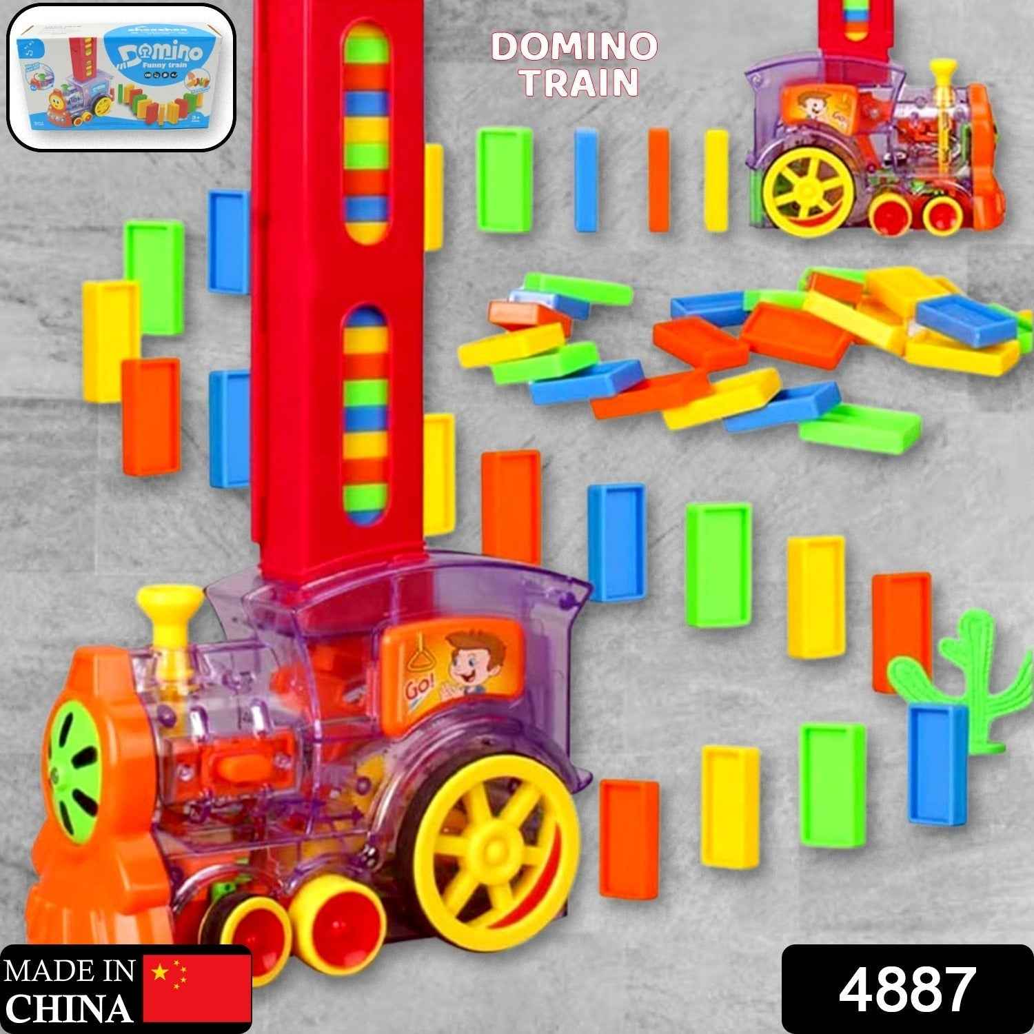 Domino Train Set – 60-Piece Automatic Block Laying Toy | Little Blocks