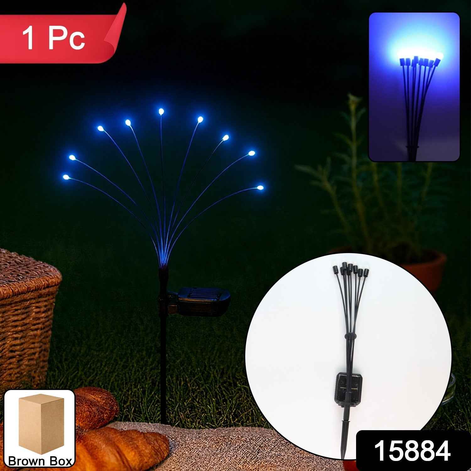 Solar LED Fiber Optic Garden Light – Waterproof Outdoor Decor