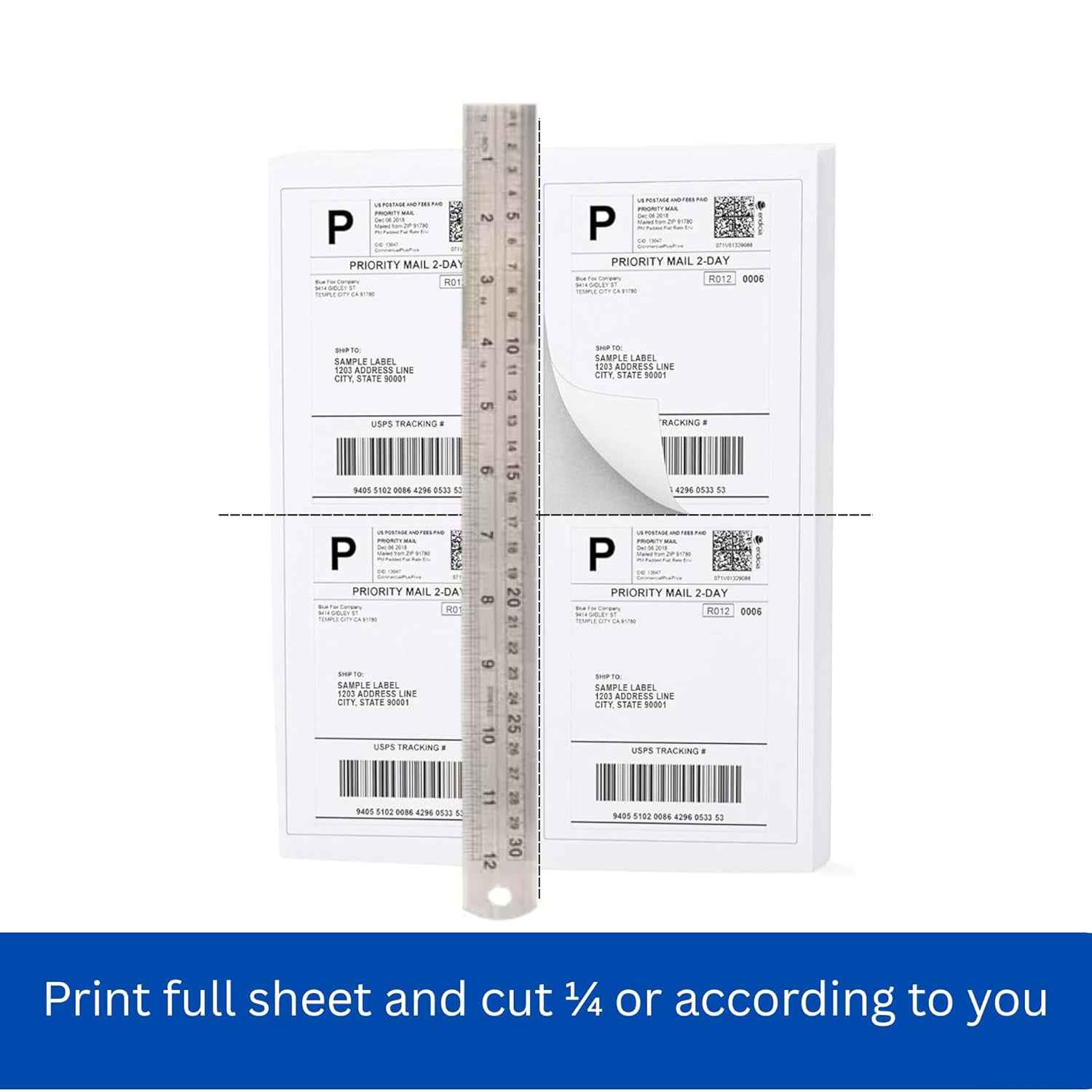 A4 Full-Sheet Self-Adhesive Labels – 100 Sheets for Custom Printing
