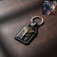 Aircraft Design Leather Finish Keychain – Stylish Durable Accessory