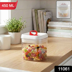 Airtight Storage Container – 450 ML Leak-Proof Red Lid