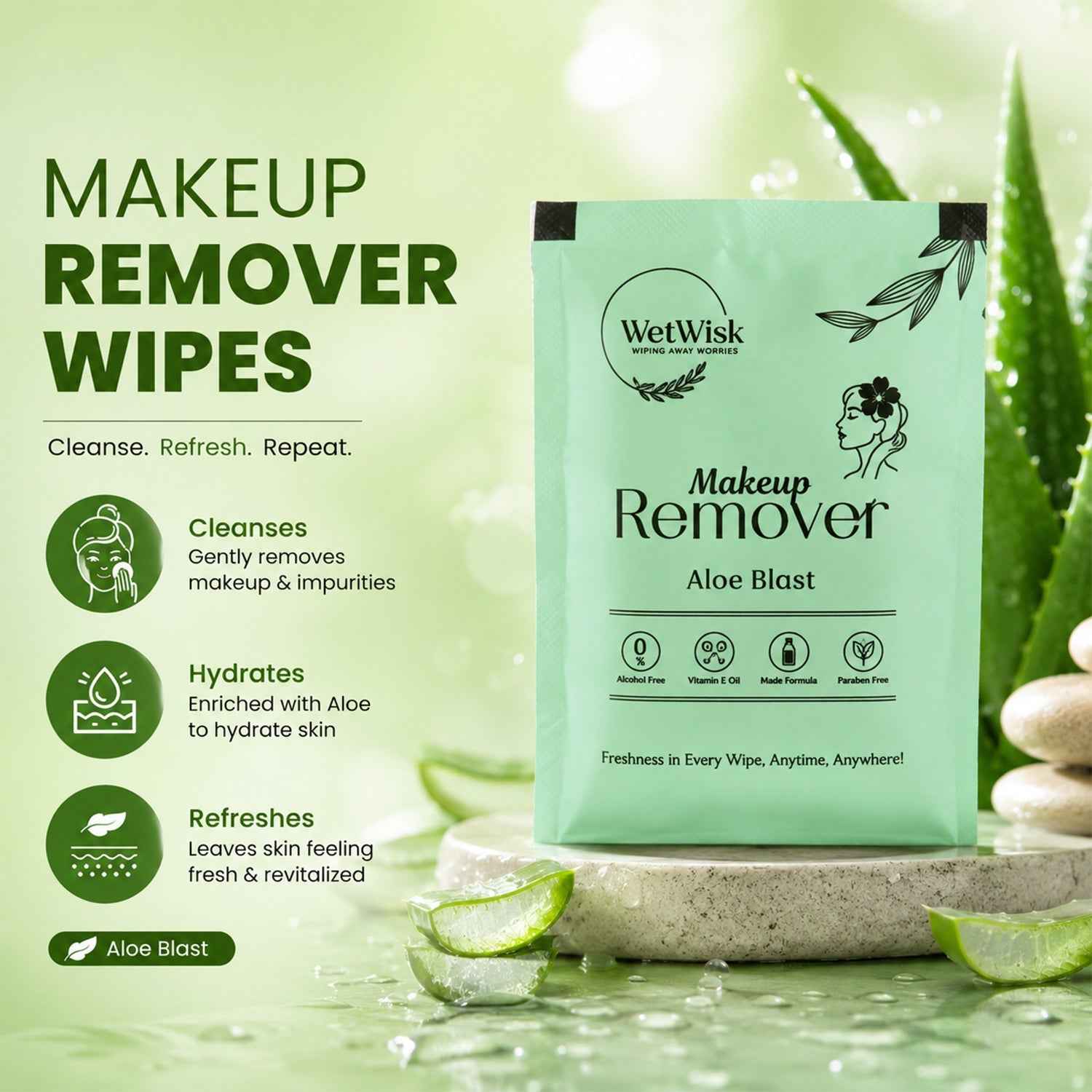 Makeup Remover Wet Wipes Ð Gentle & Travel-Friendly Facial Cleansing