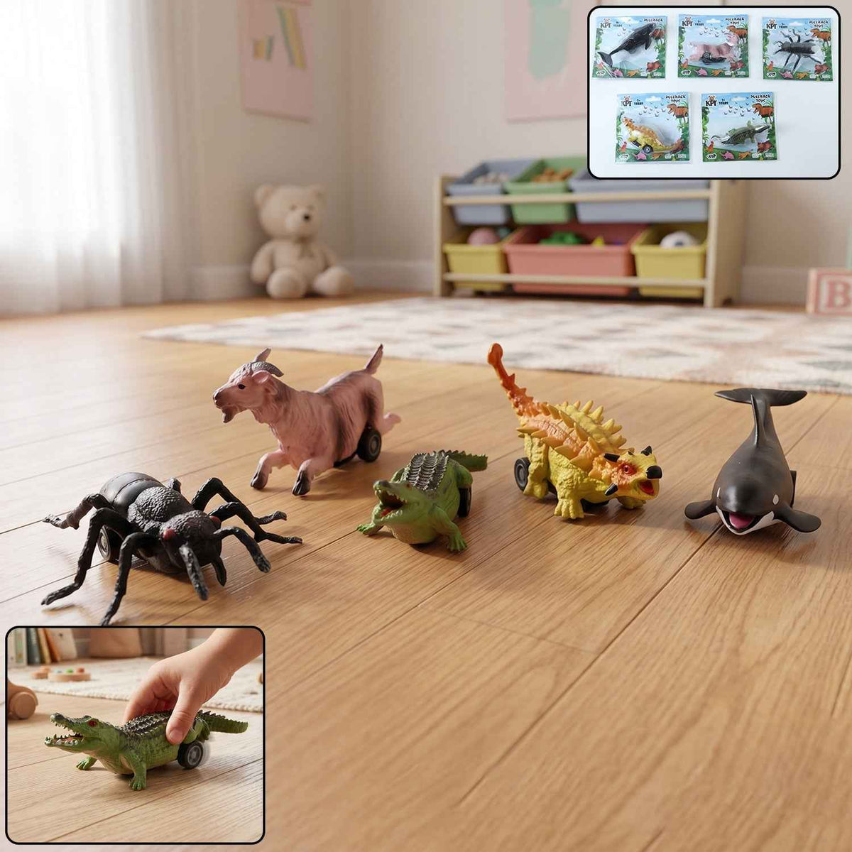 Kids Animal Pull Back Toy Ð Fun Rolling Motion & Imaginative Play