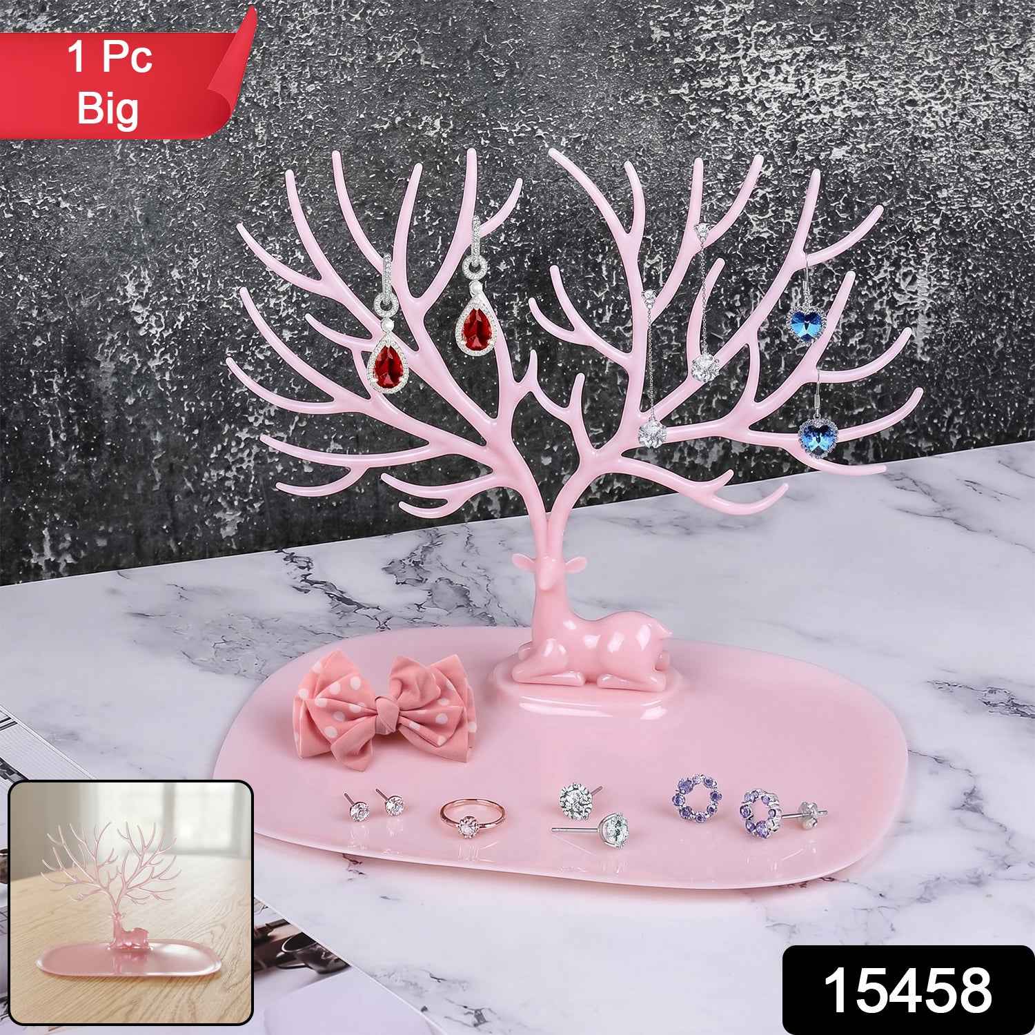 Jewelry Organizer Stand Ð Elegant Tree-Shaped Deer Design for Your Accessories