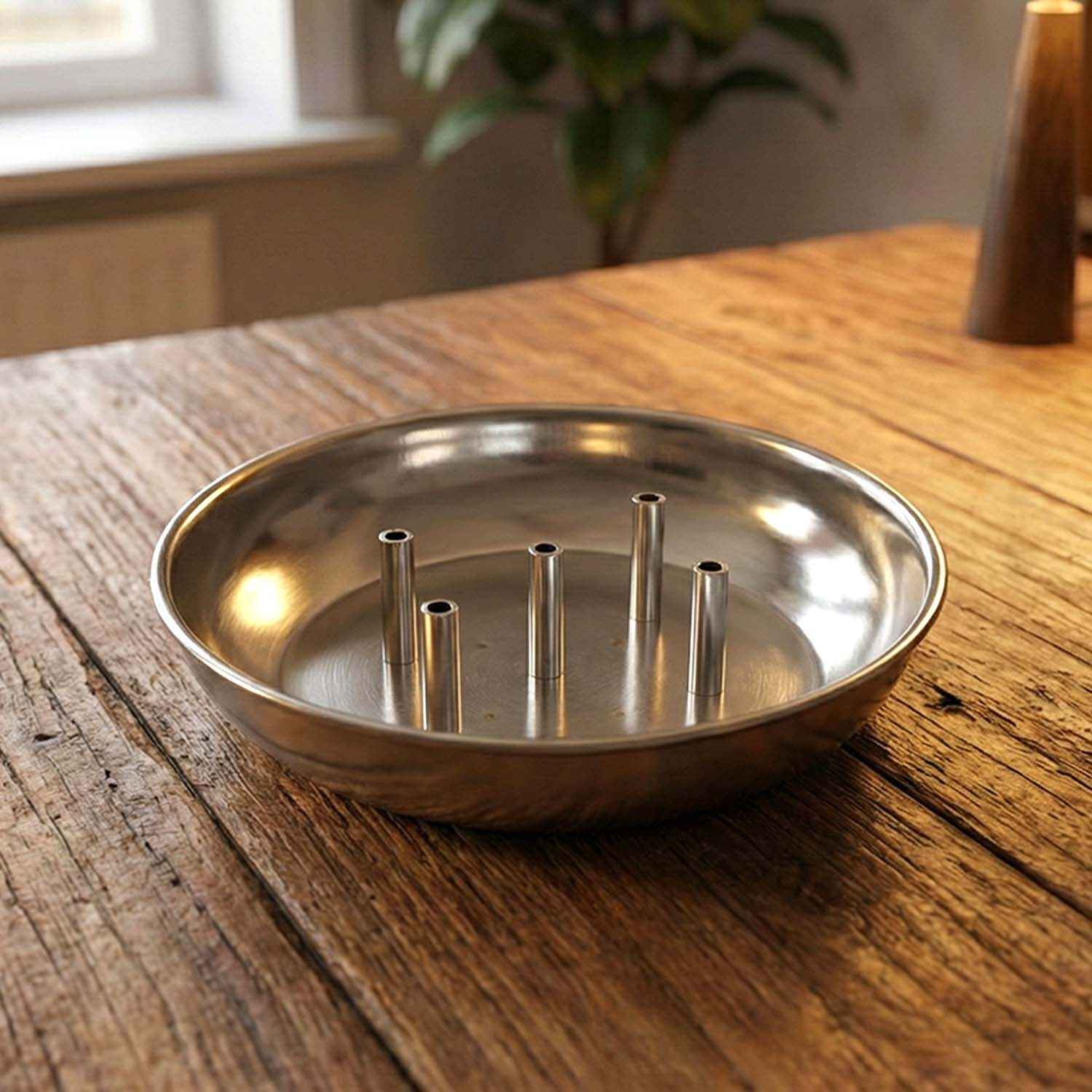 Stainless Steel Agarbatti Stand – Multi-Stick Lotus Incense Holder