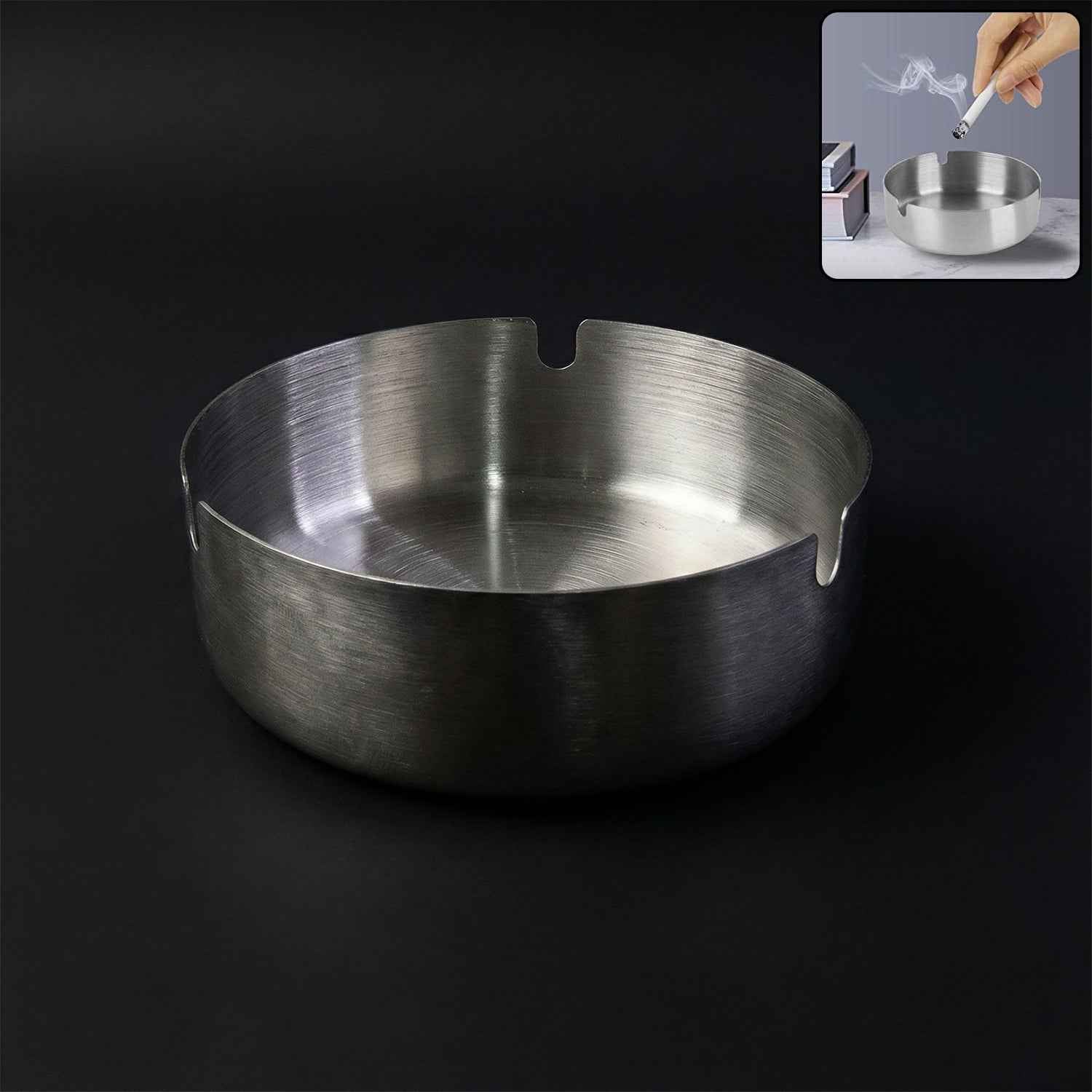 Round Tabletop Cigarette Ashtray – Multi Rest Slots & Stable Base