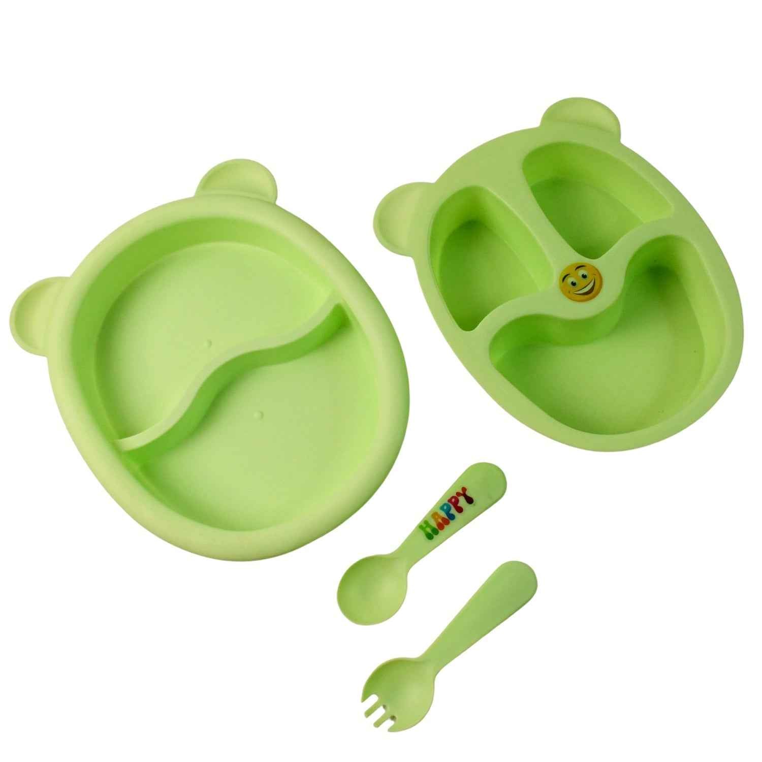 Kids Mealtime Feeding Set – 4-Piece BPA-Free Durable Plate & Spoon Set