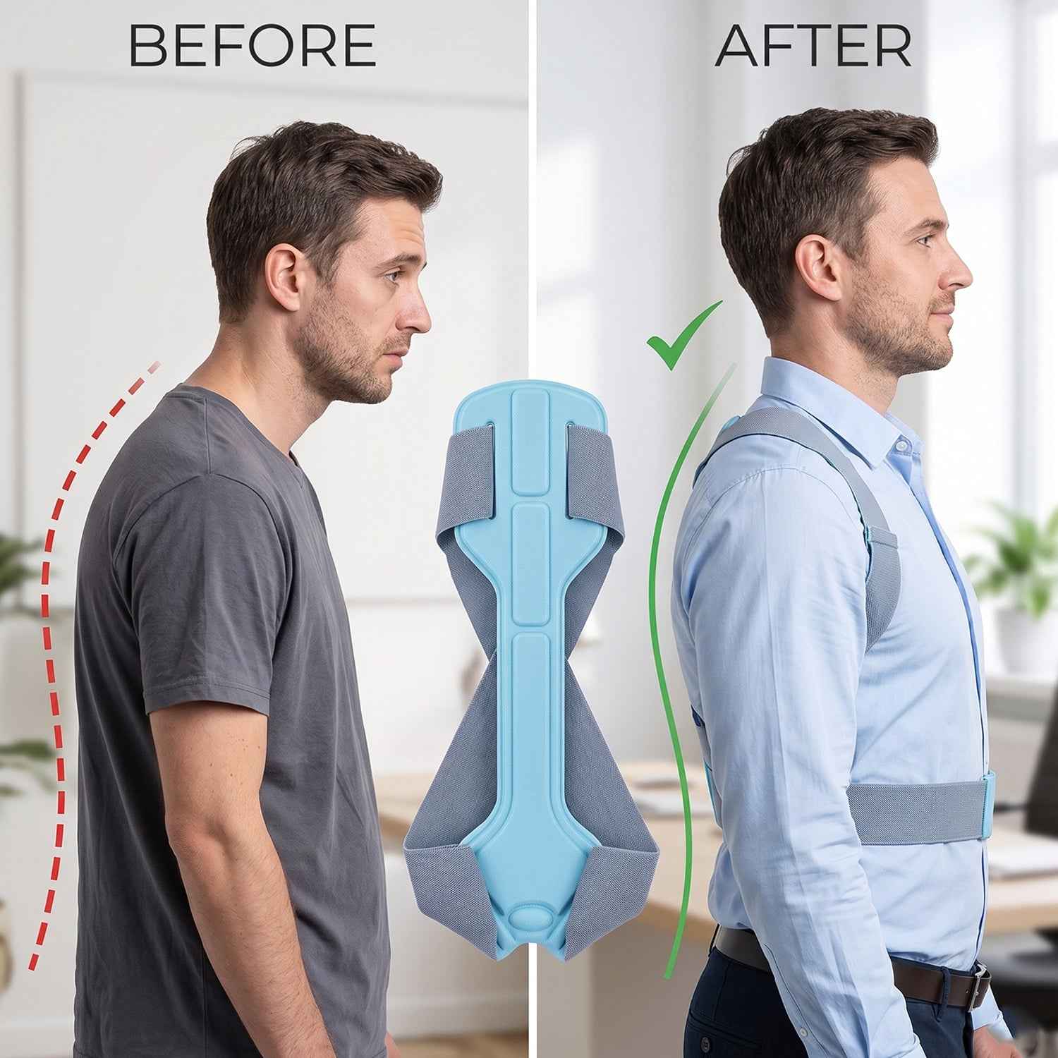 Posture Support Belt Ð Adjustable Upper Back & Shoulder Brace for Correct Alignment