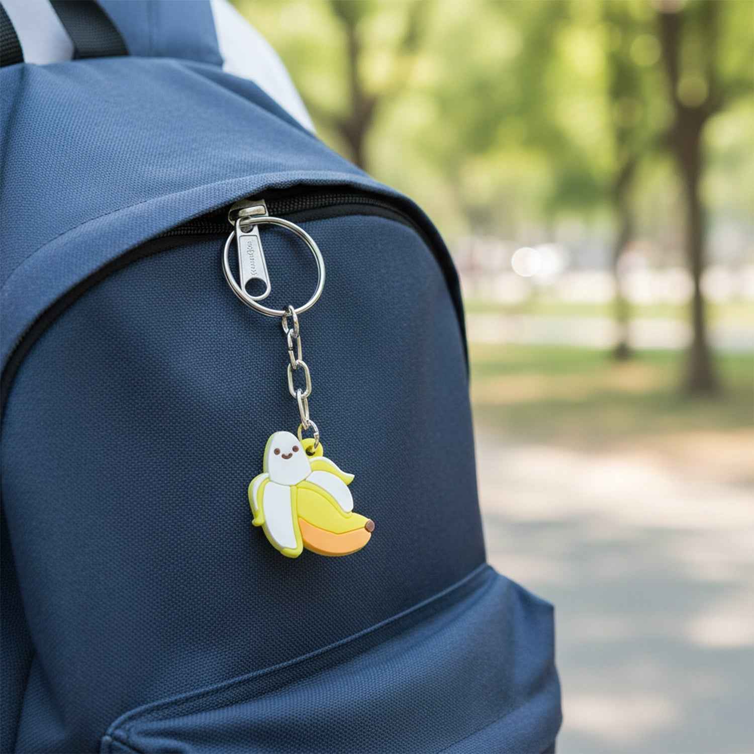 Banana Shape Keychain – Cute Cartoon Design with Metal Ring