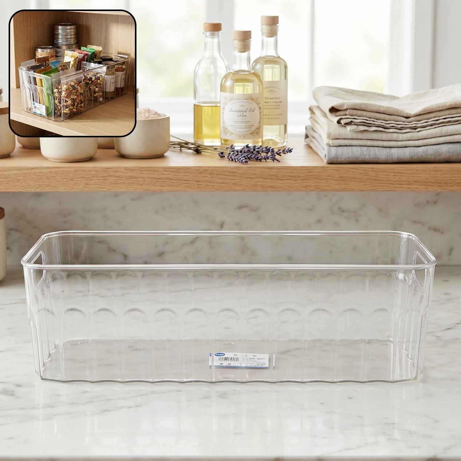 Plastic Fridge Organizer Basket – Clear Storage Solution for Kitchen