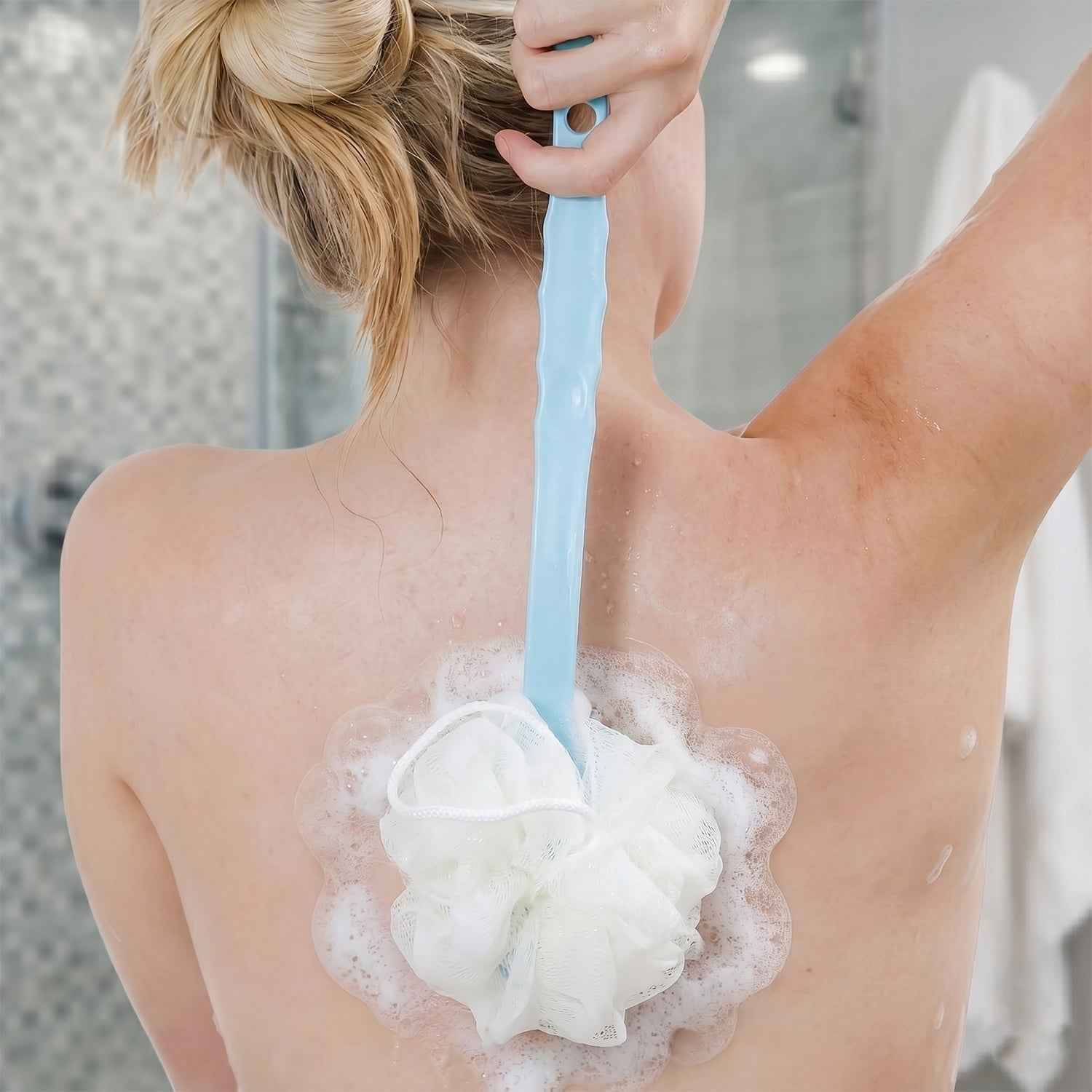 Long Handle Shower Brush Ð Gentle Exfoliation for Deep Clean