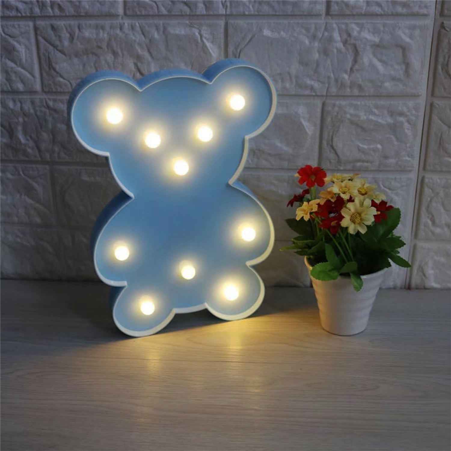 Teddy Bear LED Night Light – Soft Glow Battery Operated Lamp