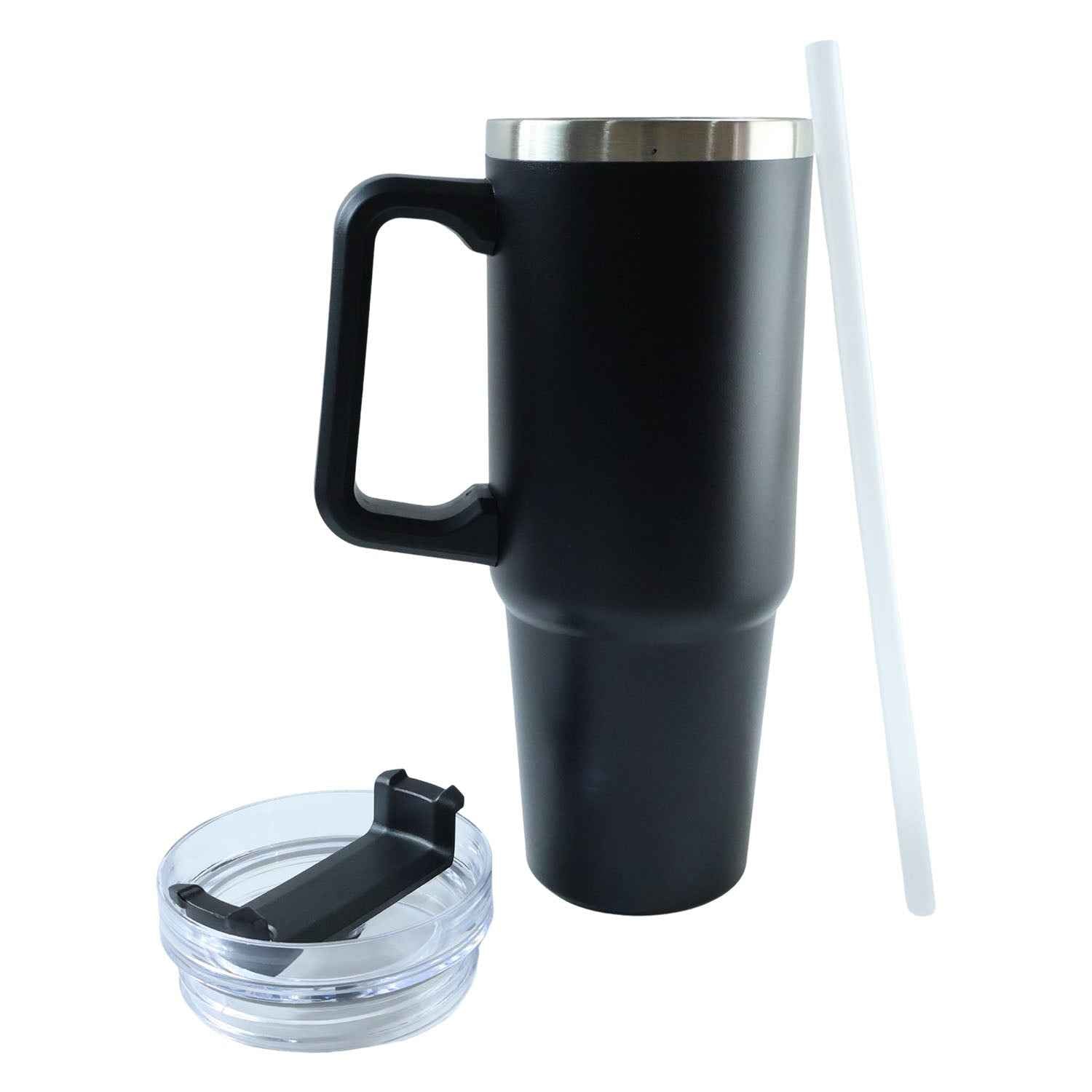 Large Capacity Travel Mug – 890 ML Insulated Black Tumbler
