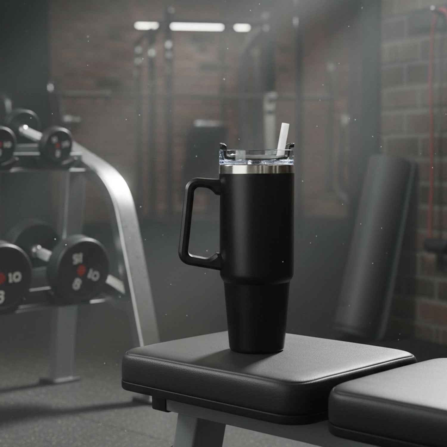 Large Capacity Travel Mug – 890 ML Insulated Black Tumbler