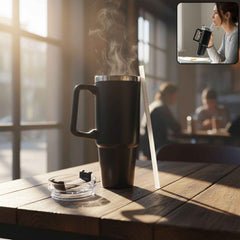 Large Capacity Travel Mug – 890 ML Insulated Black Tumbler