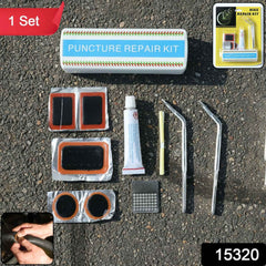 Bicycle Tire Repair Kit – Portable Puncture Patch Set with Adhesive