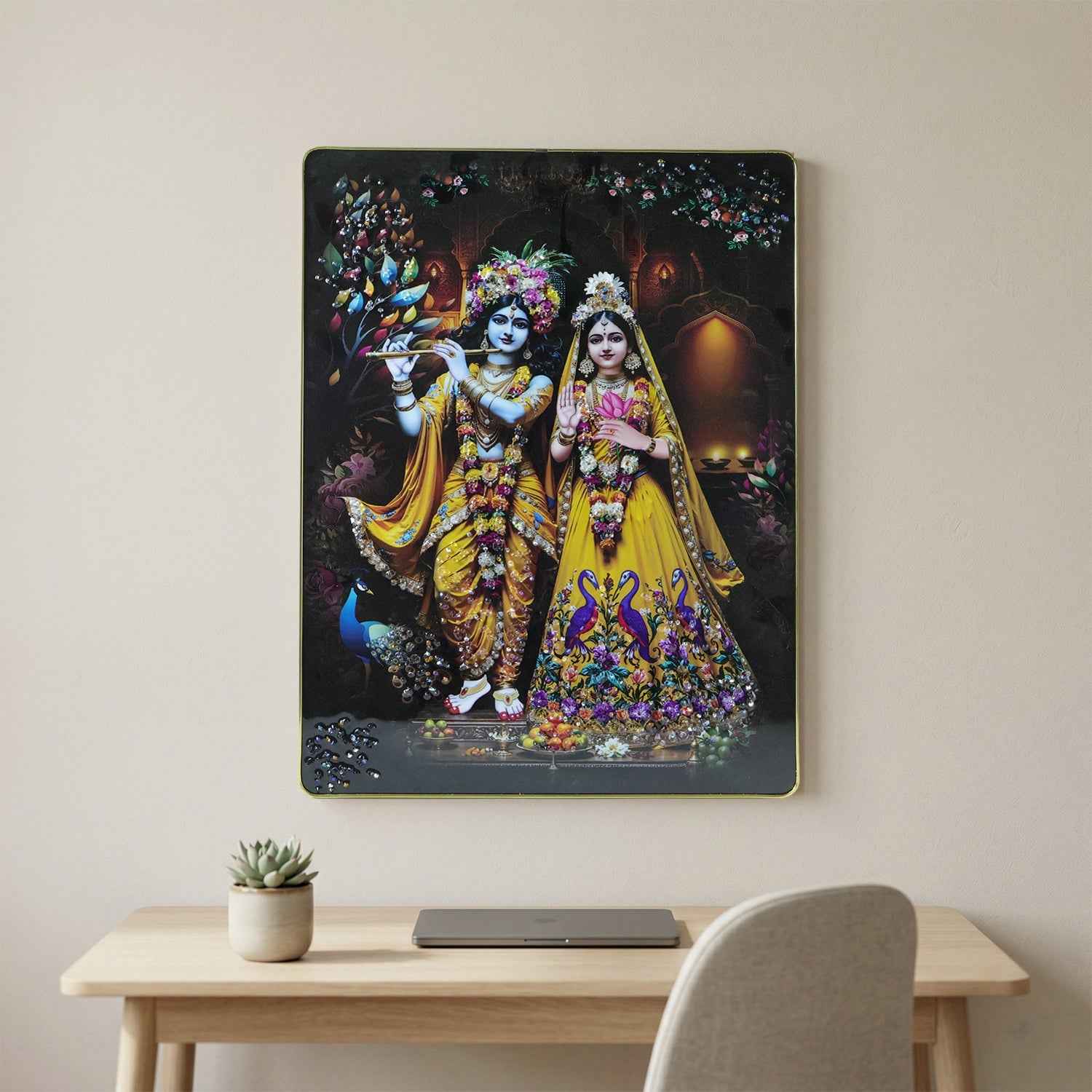 Radha Krishna Wall Frame – Divine Home Decor for Spiritual Spaces