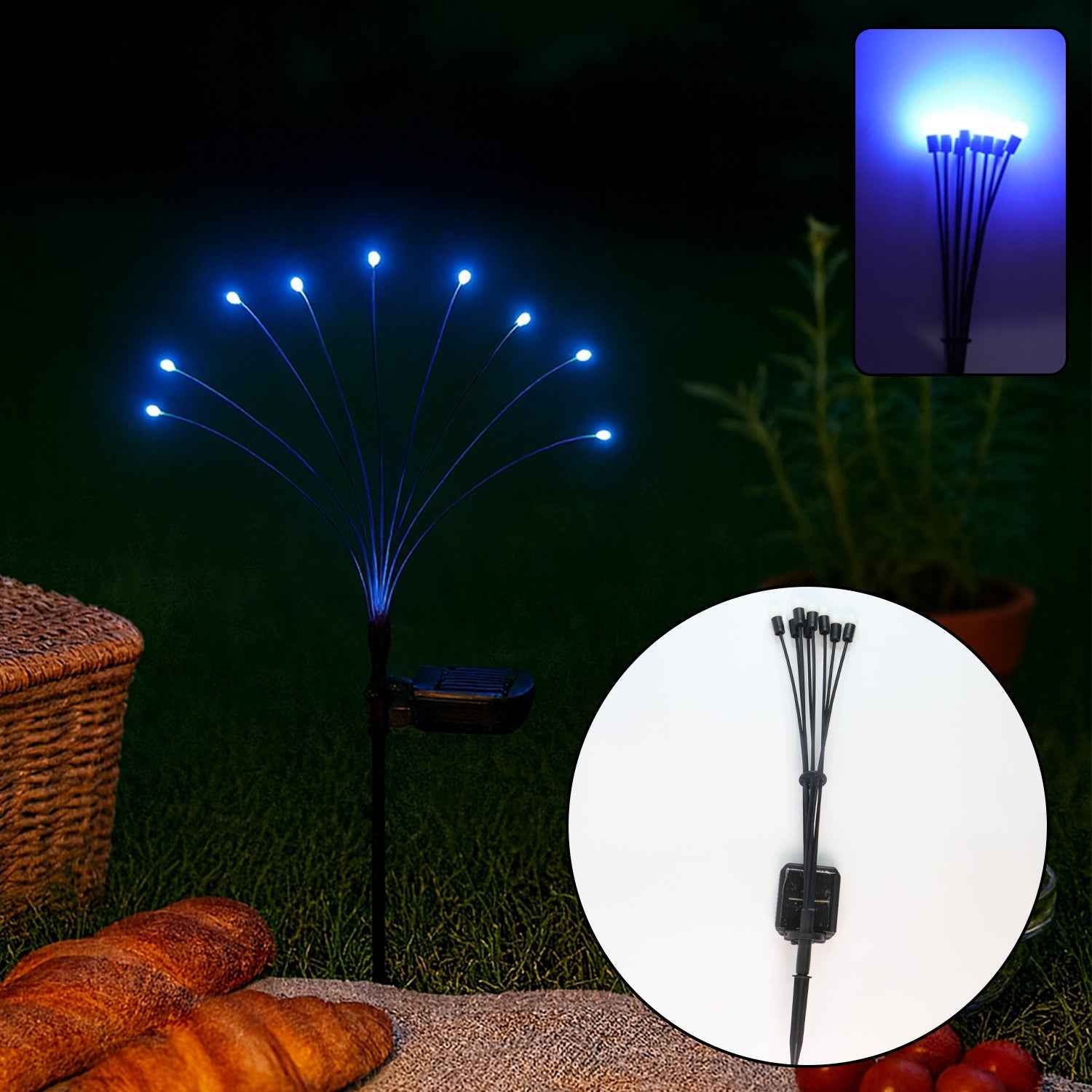 Solar LED Fiber Optic Garden Light – Waterproof Outdoor Decor