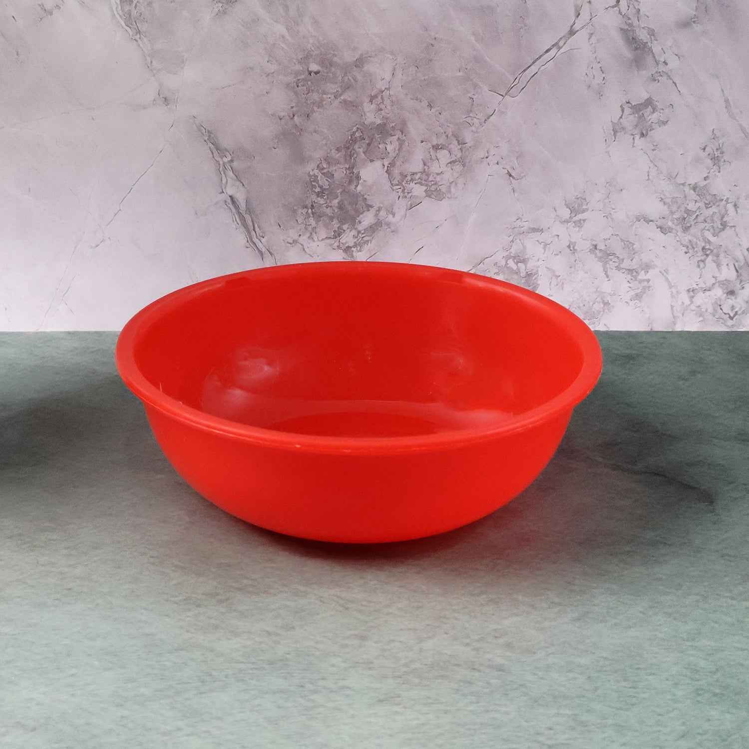 Plastic Serving Bowl 6 Inch – Durable Red Round Deep Bowl