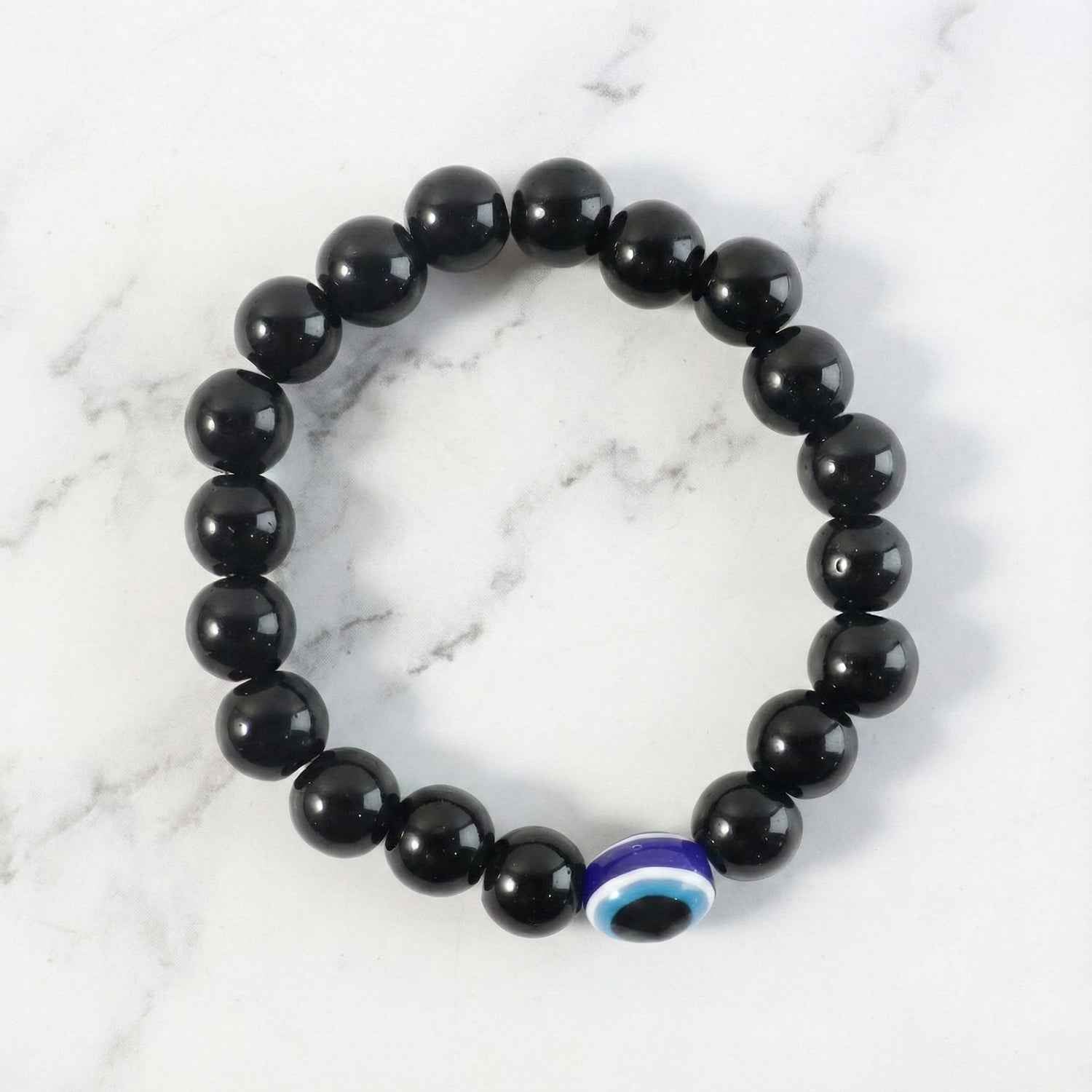 Crystal Beaded Stretch Bracelet – Elegant Dual-Tone Design