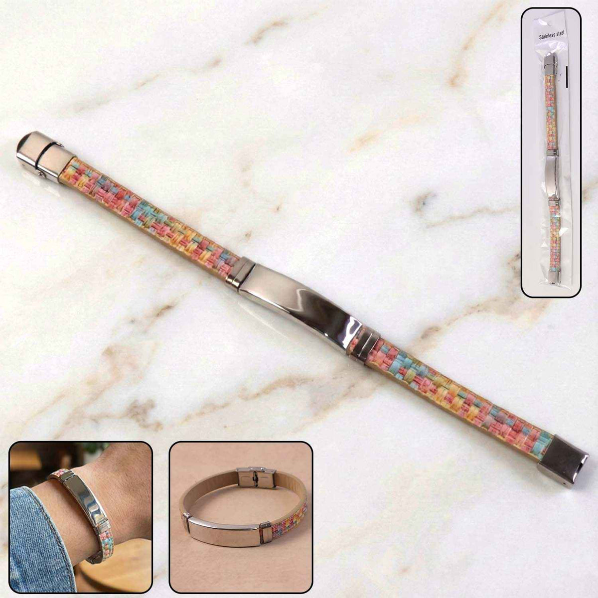Multicolor Woven Wrist Bracelet – Premium Stylish Lock Clasp