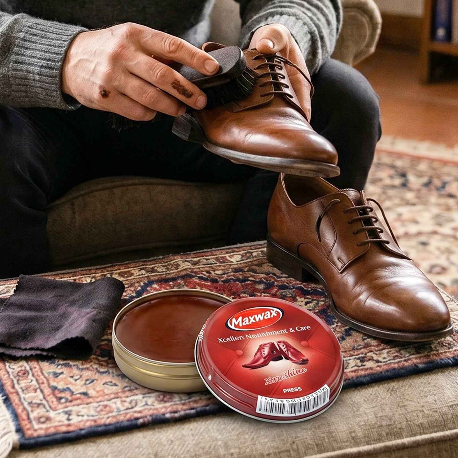 Shoe Care Ð Instant Shine & Protective Brown Cream for Leather Shoes