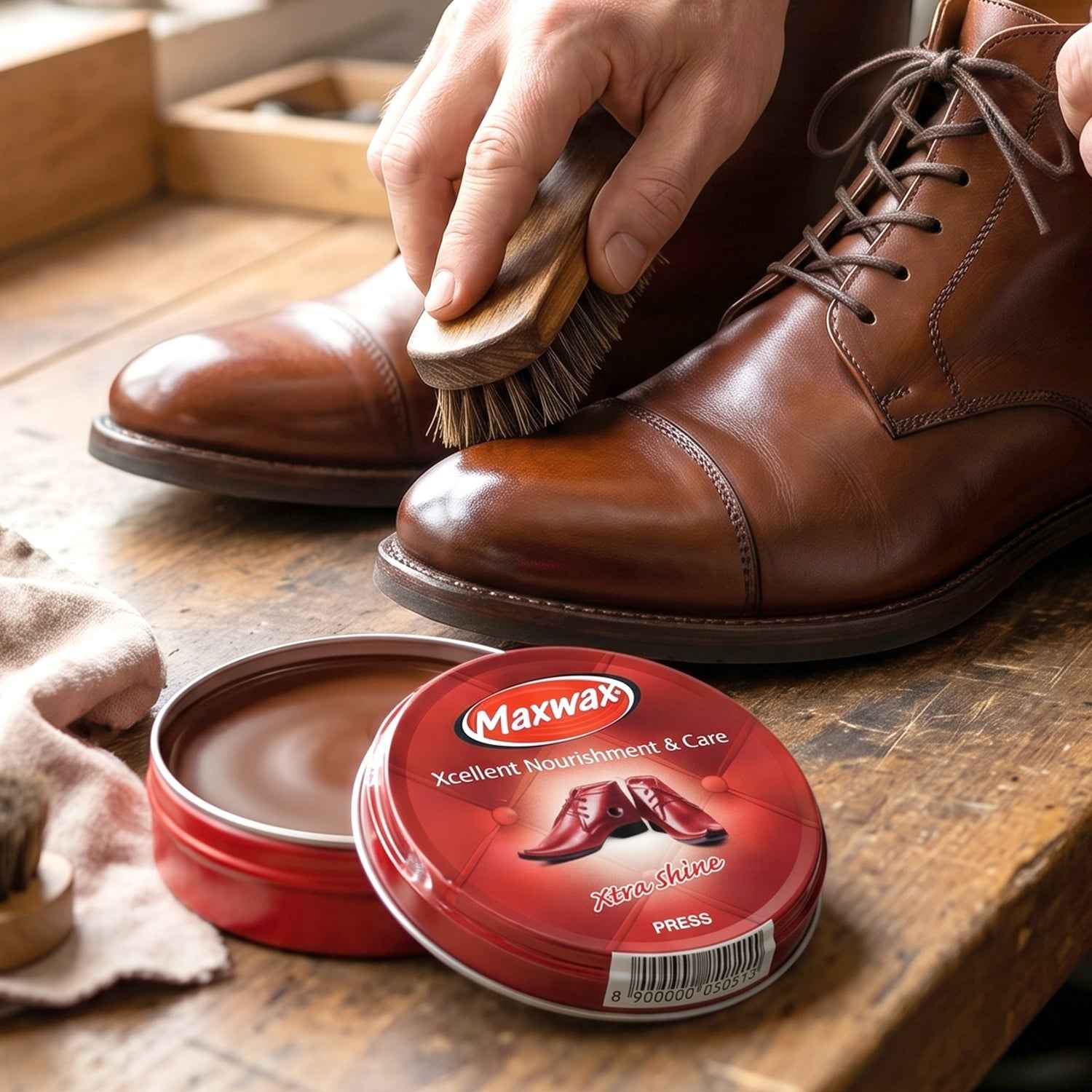 Shoe Care Ð Instant Shine & Protective Brown Cream for Leather Shoes