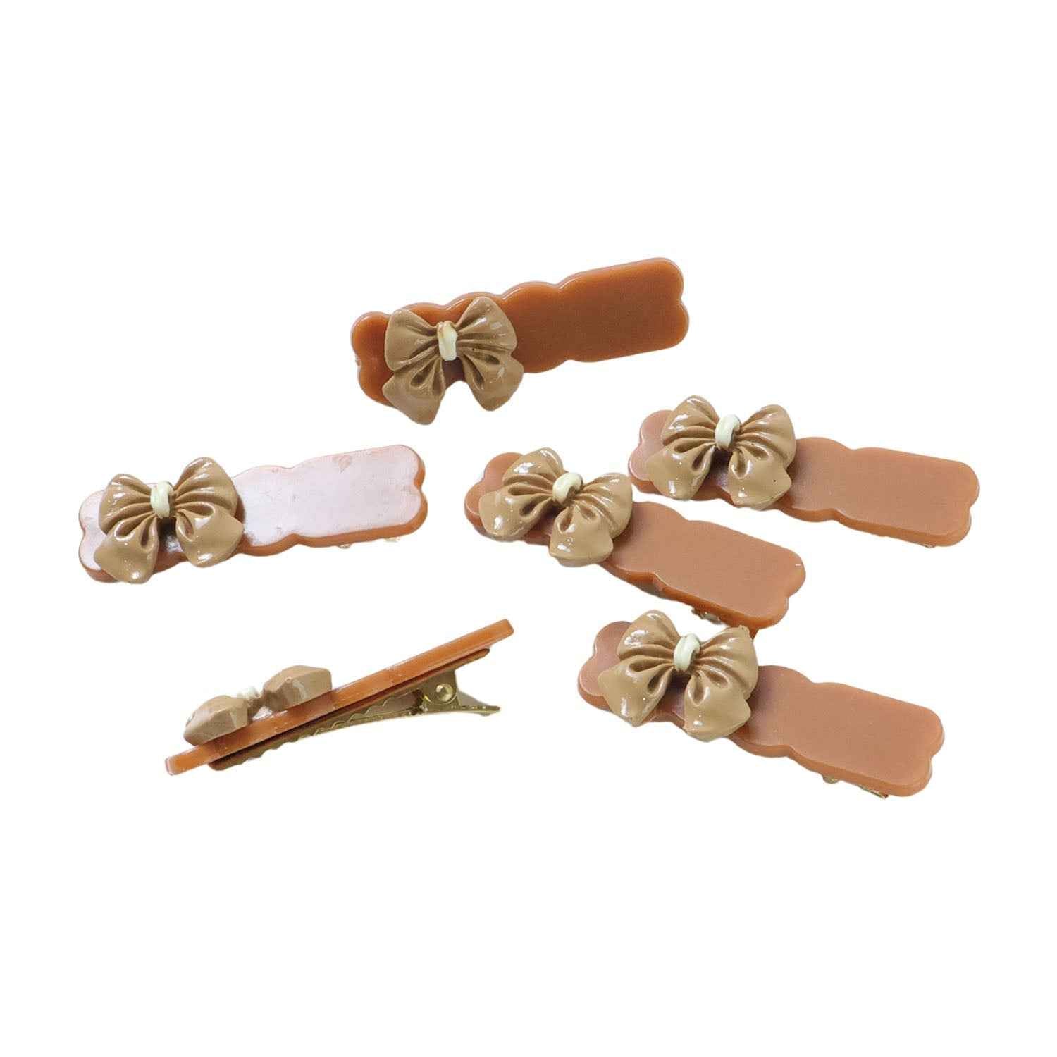 Bow Hair Clips – Elegant Solid-Tone Snap Accessory Set