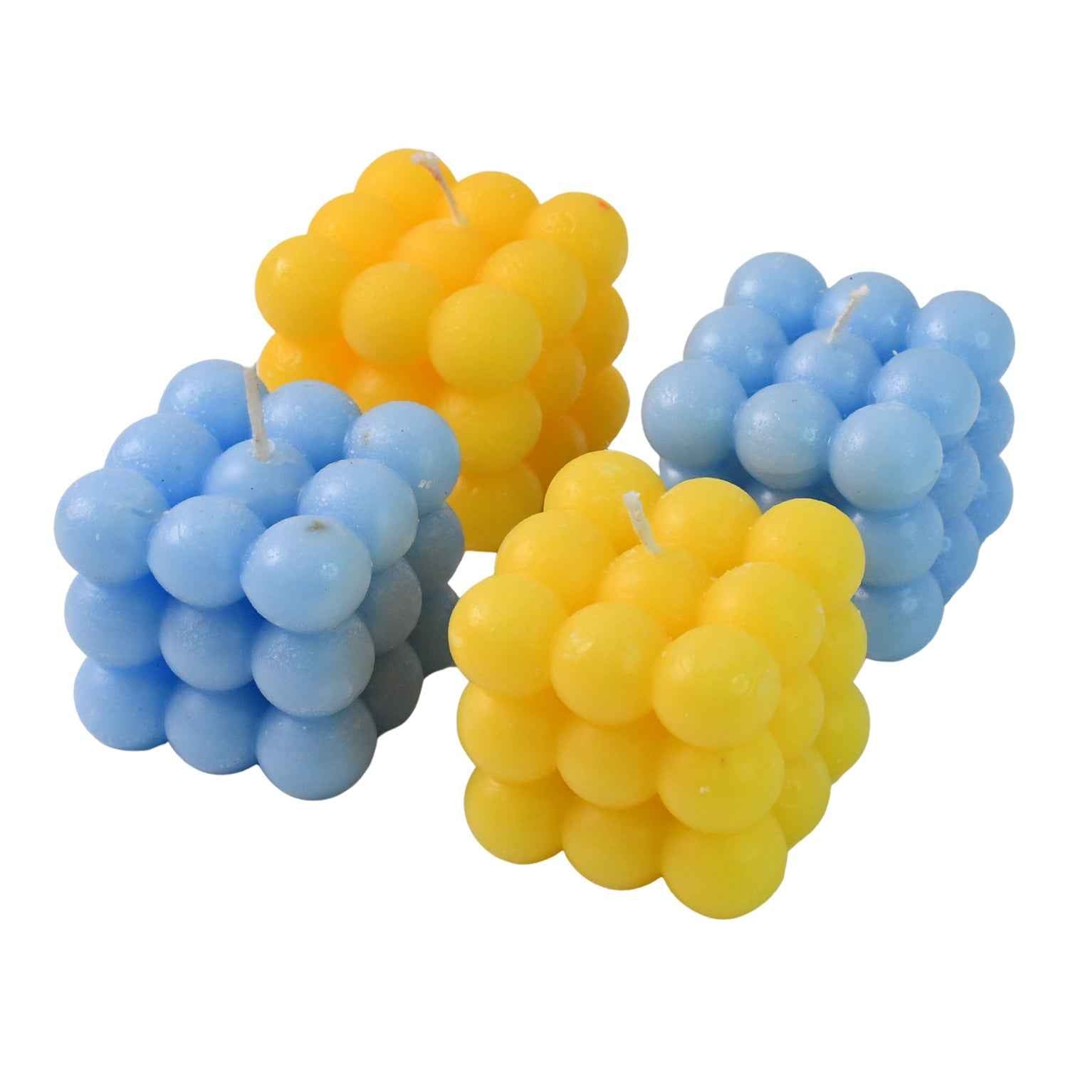 Cube Candles – Colorful Decorative Wax Set of 4