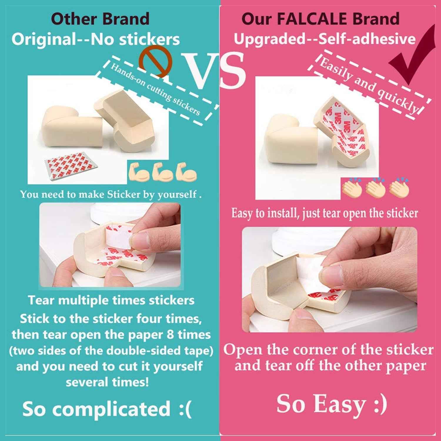Soft Foam Corner Protectors – Child Safety Padding with Adhesive Tape
