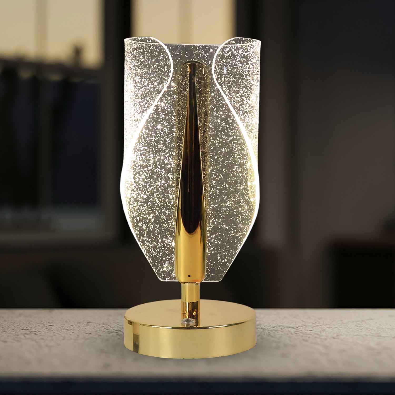 Crystal Table Lamp – Luxury LED with USB Charging