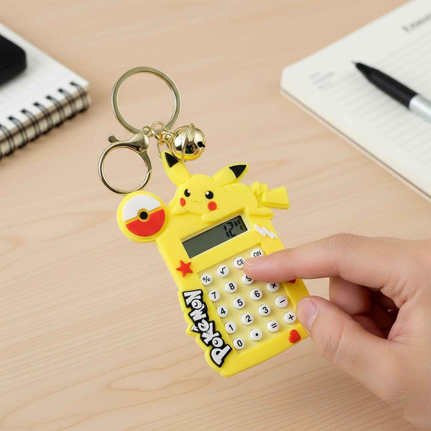 Calculator Keychain – Cute Yellow Cartoon Mini Digital Calculator