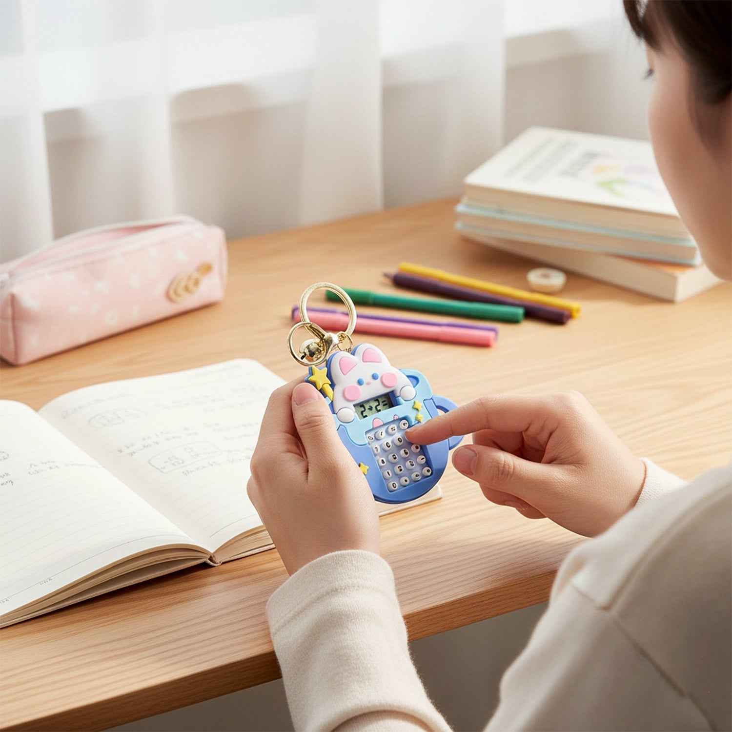 Bunny Calculator Keychain – Portable Mini Digital Calculator