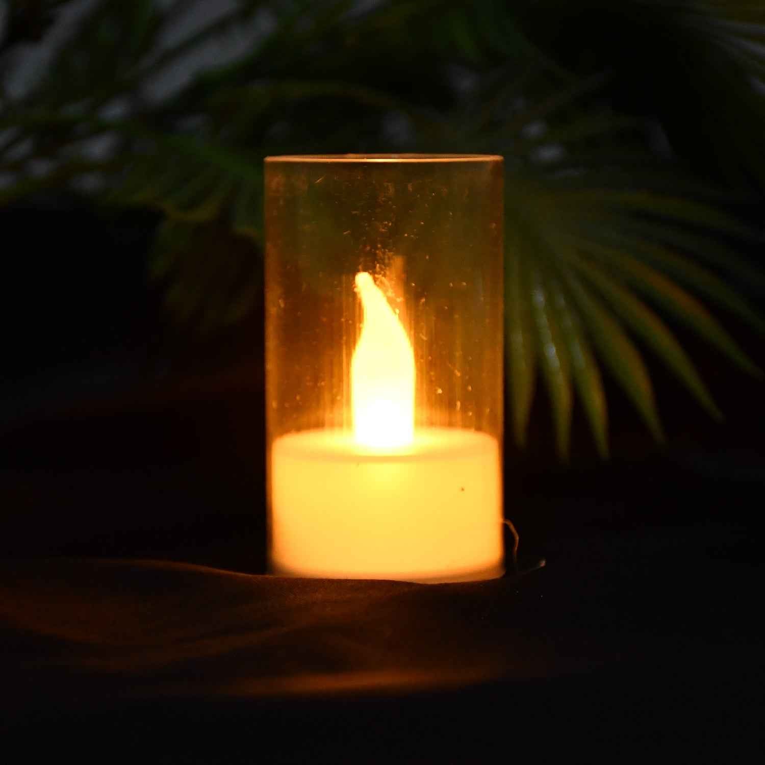 LED Flameless Candles – Set of 24 with Transparent Covers for Safe Home Ambience