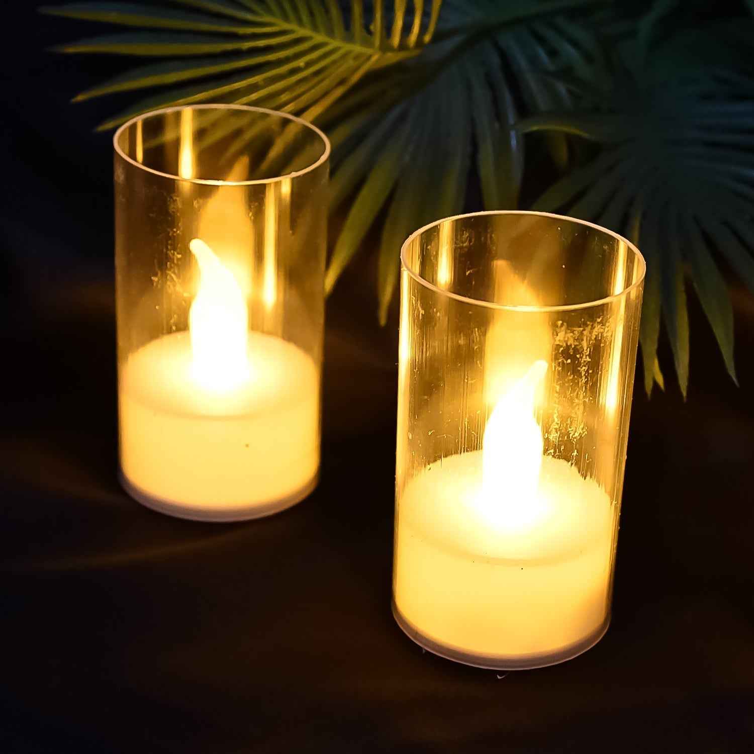 LED Flameless Candles – Set of 24 with Transparent Covers for Safe Home Ambience