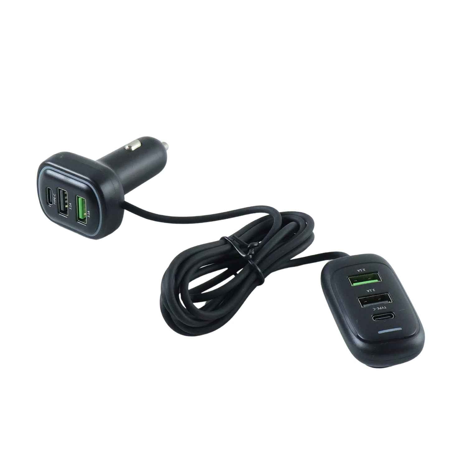RGB Car USB Charger – Multi-port Fast Charging with LED Light