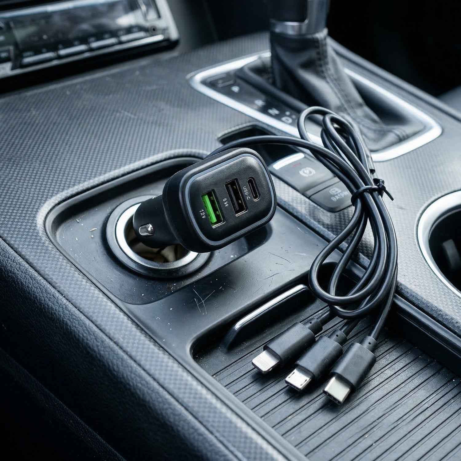 RGB Breathing Light Car USB Charger – Multi Port Fast Charging