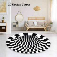 3D Optical Illusion Round Rug – Anti-Skid 60 cm Floor Mat
