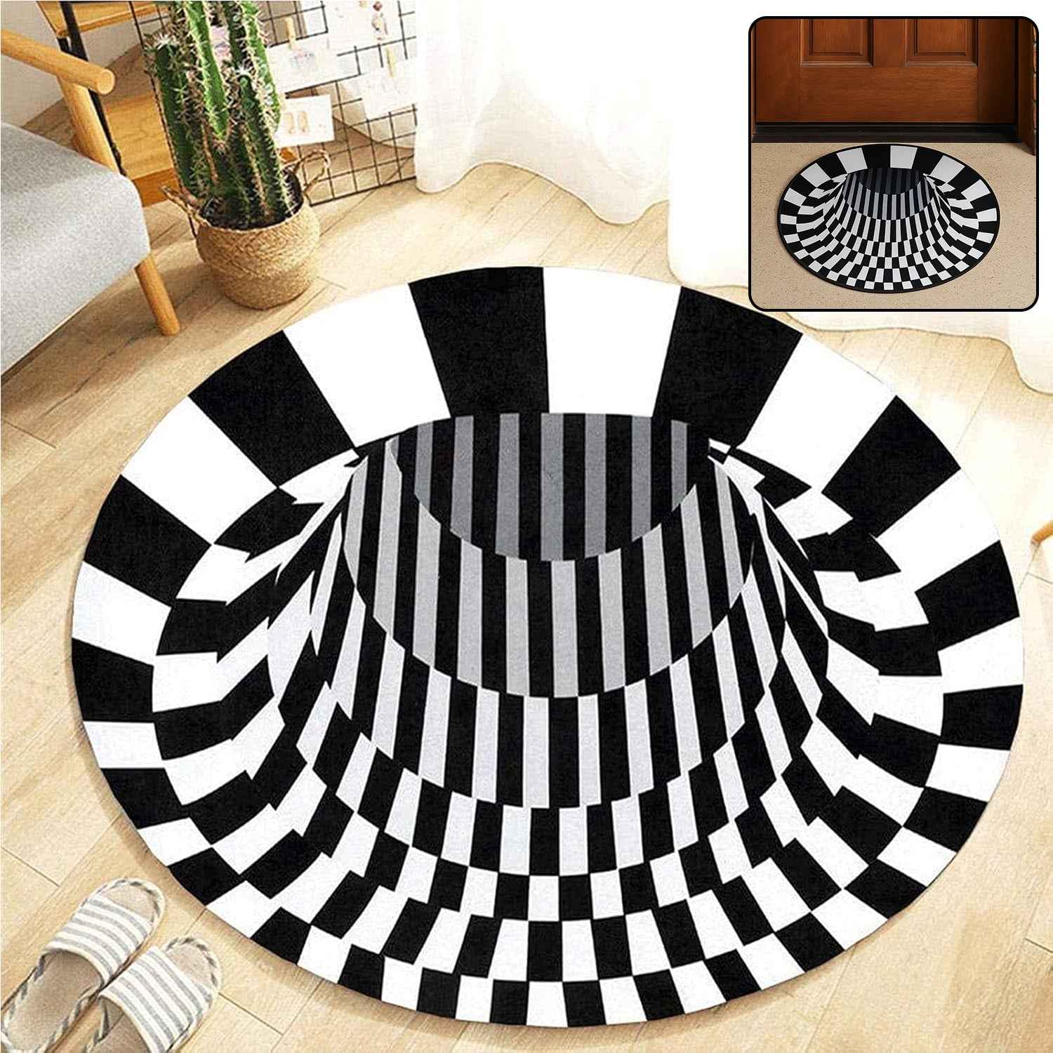 3D Optical Illusion Round Rug – Anti-Skid 60 cm Floor Mat