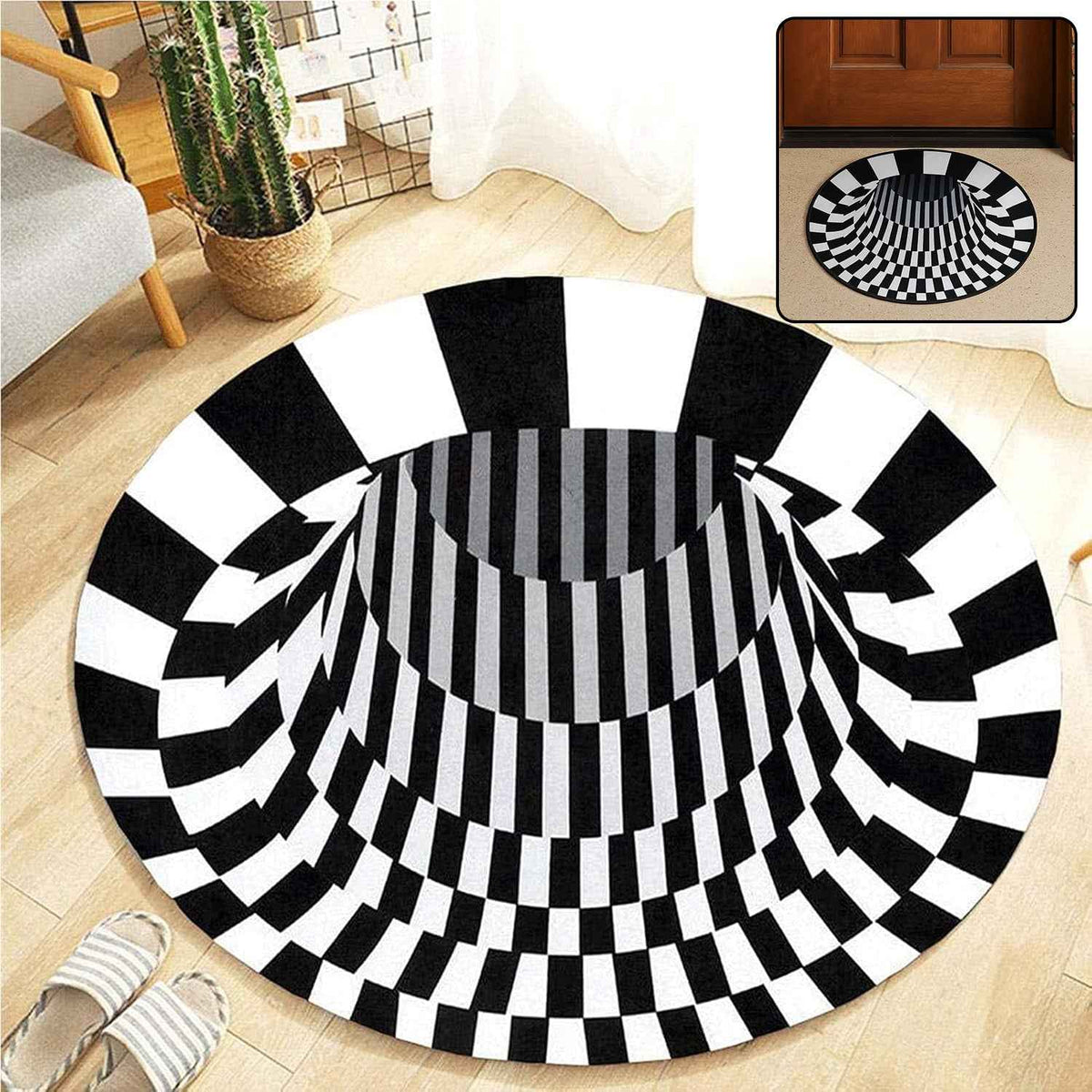 3D Optical Illusion Round Rug – Anti-Skid 60 cm Floor Mat