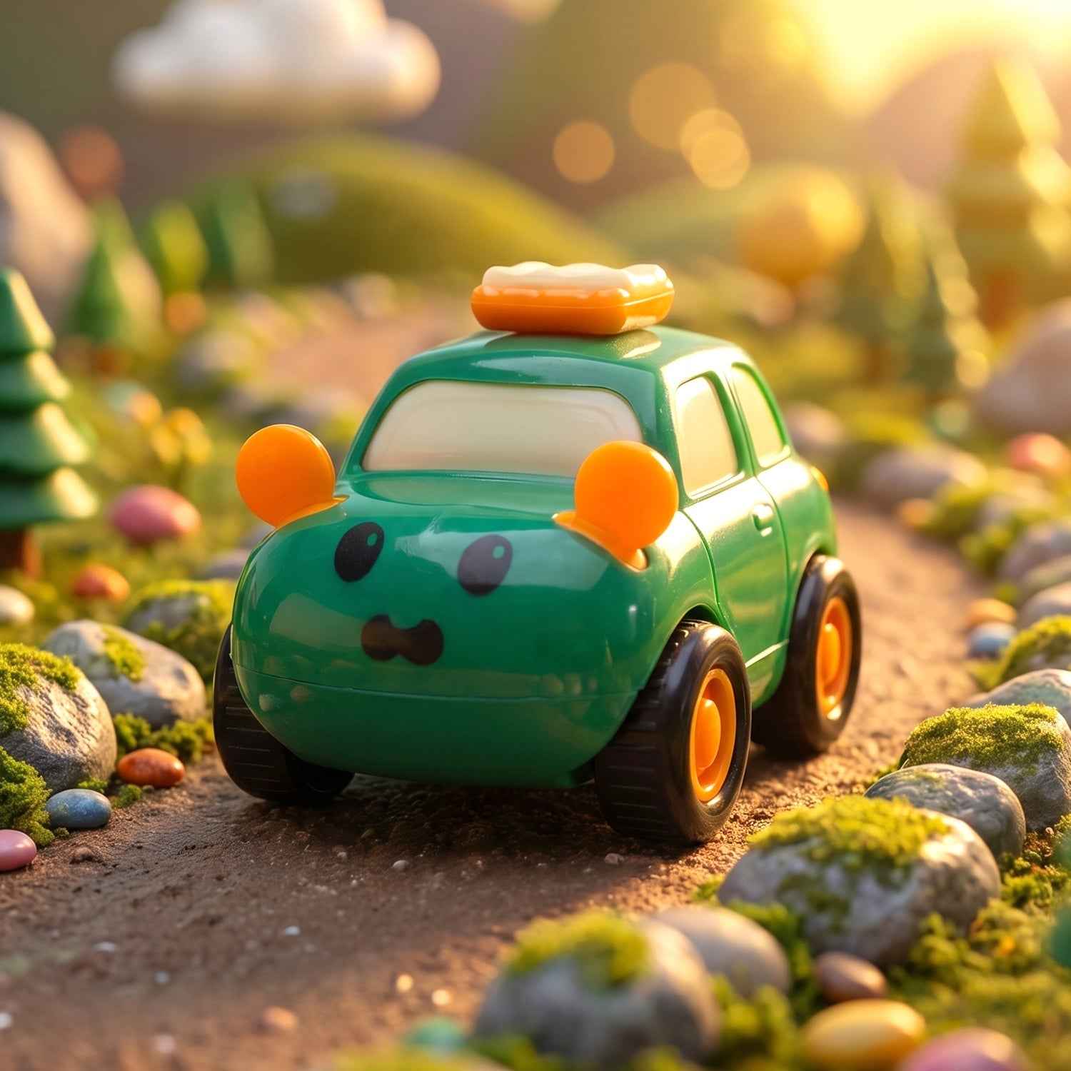 Animal Cartoon Pull-Back Toy Car Set – 4 Vibrant Mini Vehicles