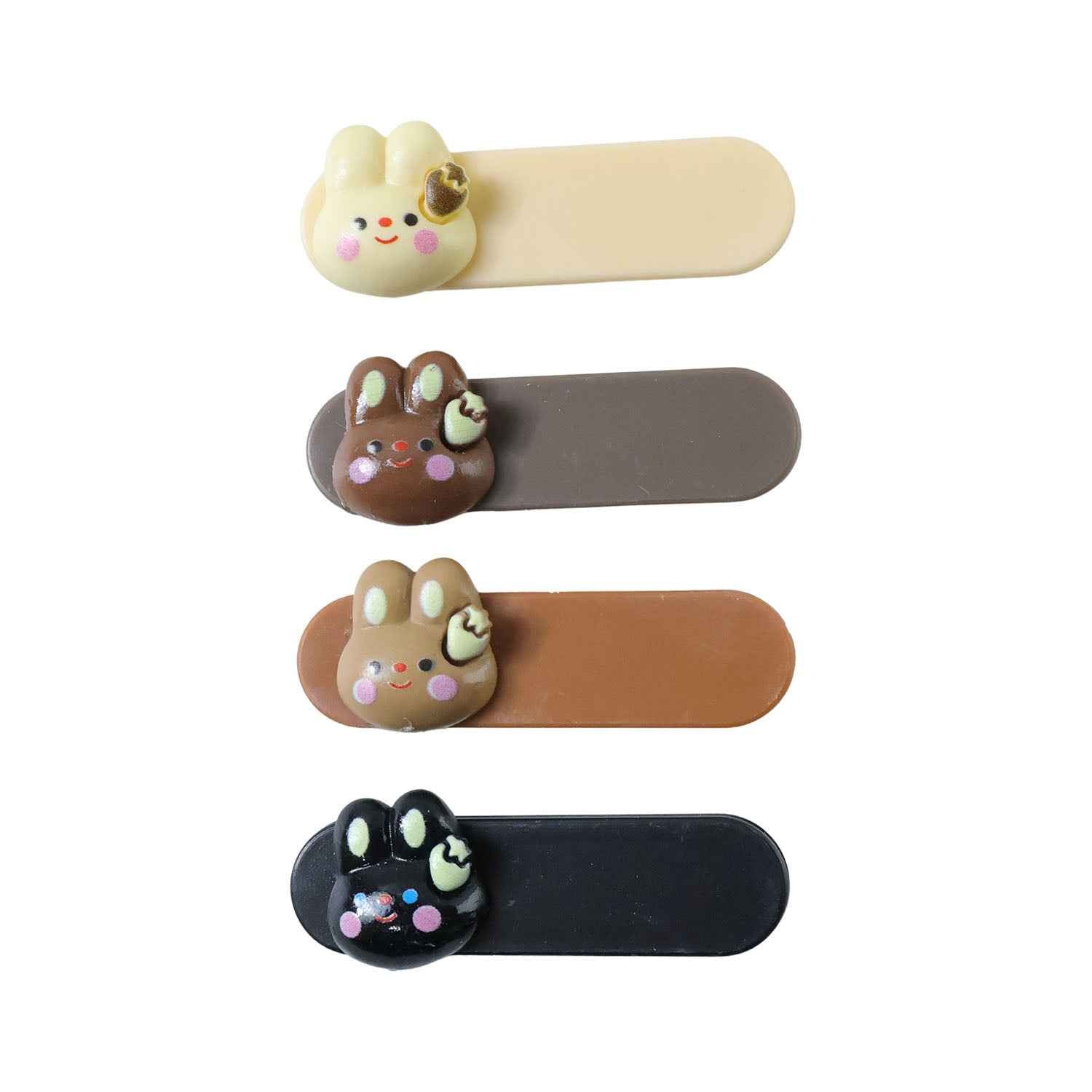 Bunny Face Hair Clips – Cute Decorative Snap Set of 4